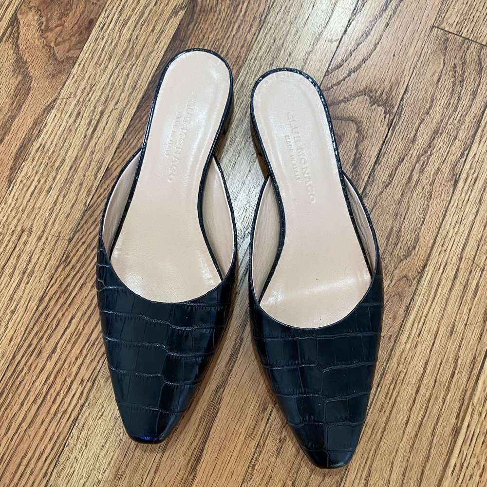 Club Monaco Leather Slides, 37 1/2